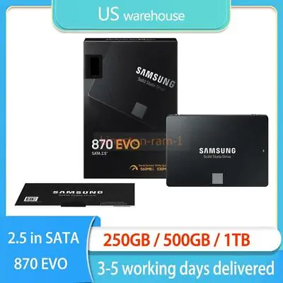 SAMSUNG SSD 870 EVO 1TB 500GB 250GB 2.5 Inch SATA III 3 Solid State Drive US • $54.14