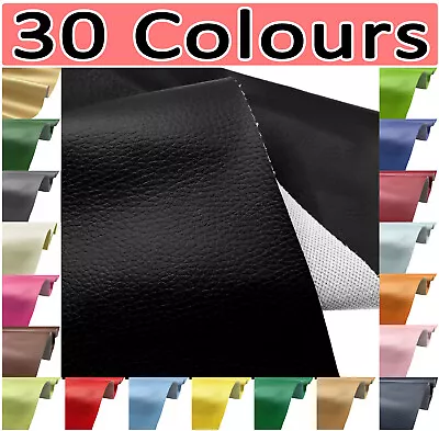 Faux Leather Fabric Soft Material Grained Waterproof Leatherette Upholstery Car • £5.75