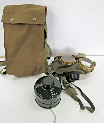 Vintage  Gasmask W/ Filter And Textile Bag Hungarian Hungary  Cold War #ET • $35