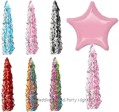 £2.99 • Buy Twirlz Helium Foil Or Bubble Balloon Tail String Curly Paper Ribbon Party Decor