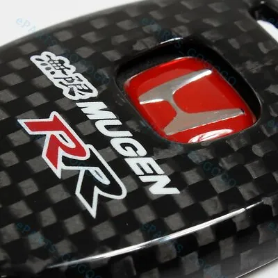 For HONDA ACCORD CIVIC CRV JAZZ FIT SI Red H Mugen RR Carbon Fiber Key Fob Cover • $24.23