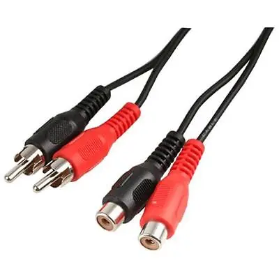 £4.99 • Buy RCA Extension Cable Twin Phono 2 X RCA Male To Female Stereo Audio Lead Extender