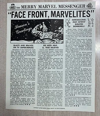 1966 Mmms Merry Marvel Messenger Newsletter Club Update #3 Very Rare Marvelmania • $250