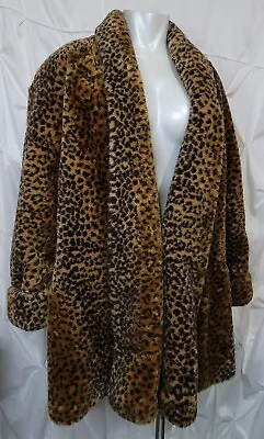 $99.95 • Buy Vintage Monterey Fashions Cheetah Animal Print Faux Fur Coat Womens Size Small