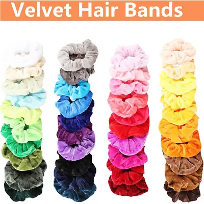£3.59 • Buy 20-40 Pack Hair Scrunchies Velvet Scrunchy Bobbles Elastic Hair Bands Holder UK