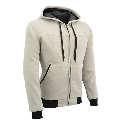 Milwaukee Leather MPM1788 Men's Silver CE Approved Armored Riding Hoodie • $89.99