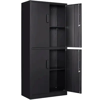 Garage Cabinet 71H Metal Storage Cabinet Locking With Adjustable Shelves&4 Doors • $159.99