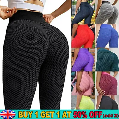 £8.69 • Buy Women Anti-Cellulite Sport Yoga Pants Push Up Tik Tok Leggings Bum Butt Lift Gym