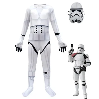 Kids Star Wars Darth Vader Costume Jumpsuit Mask Outfit Cosplay Fancy Dress UK • £14.99