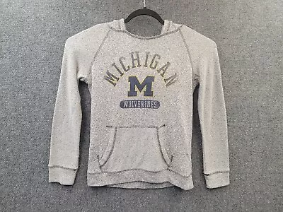 Michigan Wolverines Hoodie Girls Youth Small Gray Long Sleeve Pullover Logo • $9.99