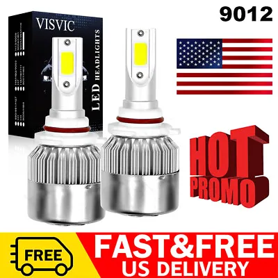 4sides 9012 LED Headlight Bulbs Kit Hi Low Beam 6000K Super Bright High Power • $10.96