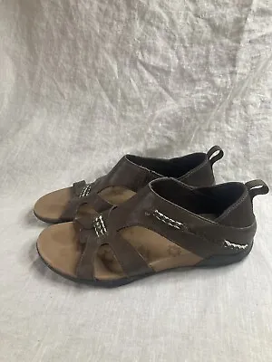 Merrell Flaxen Expresso Womens Sandals Leather Brown J89352 Size 5 US • $45