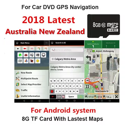 New 8GB Car DVD GPS Navi Player Map SD Card Australia Zealand For Android System • $39.59