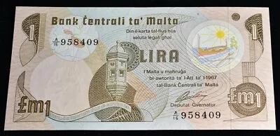 Malta 1 Lira Banknote - CAT $30 #34B - UNC • $30