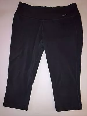 NIKE Dri Fit Capri Leggings Women’s XL Black Stretch • $12