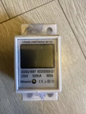 £9.99 • Buy Din Rail Single Phase LCD Digital Power Consumption Energy Electric Meter