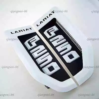 Pair F-250 Lariat Sport Logo Badge For 17-22 Left Right Fender Side Emblem White • $183.56