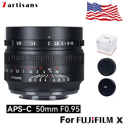 $179 • Buy 7artisans 50mm F0.95 APS-C MF Large Aperture Lens For Fujifilm Fuji FX X-mount