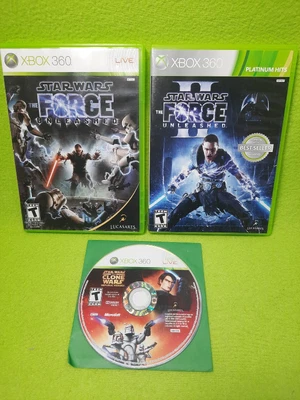 $34.95 • Buy Xbox 360: Star Wars Bundle - Force Unleashed 1 & 2 + Clone Wars Republic Heroes!