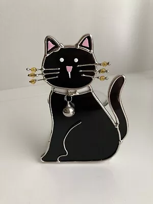 Ganz Stained Glass Black Cat Kitty Votive Candleholder • $16.99