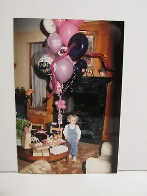 Vintage Found Photograph Color Art Photo Pretty  Blonde Birthday Girl Curly Hair • $5.14