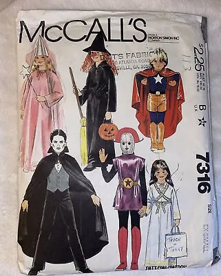 McCalls Sewing Pattern #7316  Child's Costume Xsmall Vtg Halloween Cut Complete • $8.49