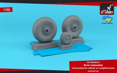 ARMORY ARAW48423 1/48 AVRO Lancaster Wheels MID Type W/weighted Tyres • £15.80