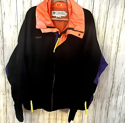 VTG Columbia Bugaboo Men’s Black Nylon Jacket Windbreaker Radial Sleeve XL Zip • $21.99