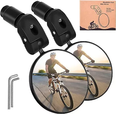 Bicycle Mirrors Handlebar Rearview Mirror360° Rotation Adjustable Wide HD View • $12.99