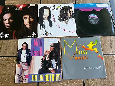 LOT Of 5 Milli Vanilli 12  Singles Girl You Know/Blame On Rain/Baby/All Nothing • $3