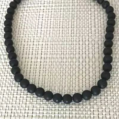 Mens Matte Black Onyx Beaded Long And Short 6mm Necklaces Jewelry Gifts • $32