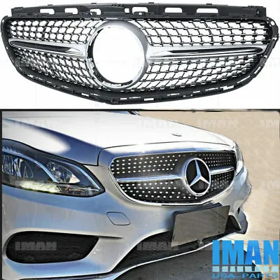 Sport Model Chrome Grille Grill For Mercedes W212 Grill E250 E300 E350 2014-2016 • $62.99