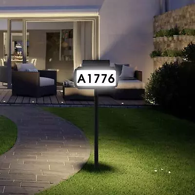 LED Illuminated Address Plaque With Stake Modern For Garden Outside Driveway • £23