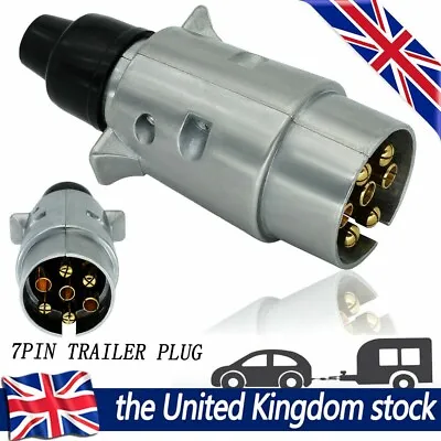 Heavy Duty Electric Trailer Towing Plug Wiring 12V 7 Pin Connector Socket Towbar • £5.29