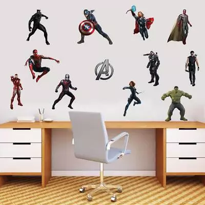 Avengers Characters Wall Sticker Decal Decor Art Mural Kids Bedroom Marvel WC143 • £13.18