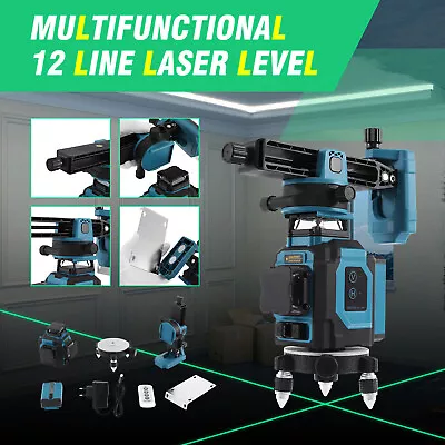 12 Lines Laser Level Green Light 3x360° Self-Leveling 3D Cross Line Type-C • $80.09