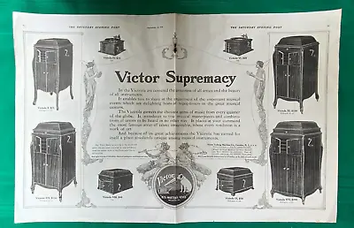 1915 VTG Victrola Centerfold Ad ~ RCA Victor W/ Nipper Camden NJ ~ $25 To $200!! • $8.29