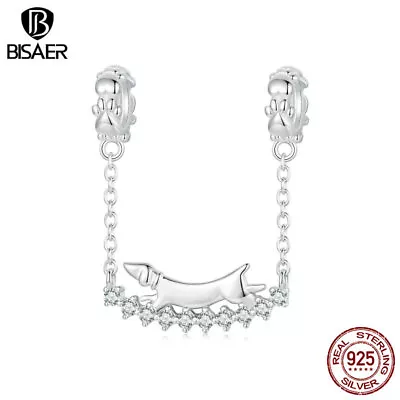 Bisaer Fashionable Women 925 Silver Dachshund Pendant Charm Fit Bracelet Gifts  • $13.11