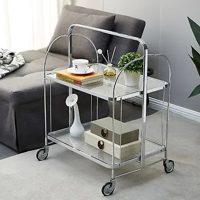 Rolling Storage Cart Serving Cart Bar Cart Trolley Cart Dining Folding Cart • $119.70