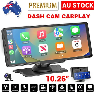 $143.40 • Buy 2.5K 10.26  Touch Dash Camera Cam CarPlay For Android Auto Dual Car Recorder AUS