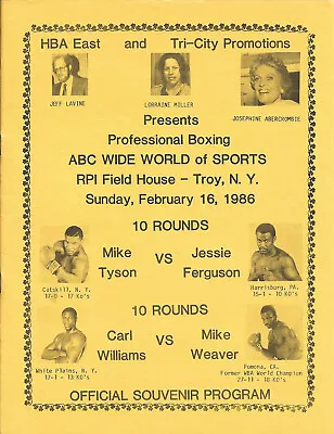 Vintage Original 1986 Mike Tyson V Jesse Ferguson Boxing Fight Program Scorebook • $674.95