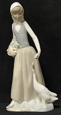 Lladro NAO 1977 Girl With Goose 9.5  Porcelain Figurine Spain • $39.99