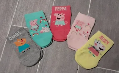 £6.99 • Buy New PEPPA PIG Girl S No Show Trainer Socks - Size 3-5.5 - 12-24 Months