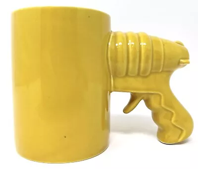 Vintage Pistol Handle Coffee Mug Yellow Pistol Grip Cup By Verdici Design • $14.99