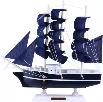 1Pc Coastal Table Decoration Miniature Sailing Boat Model Wooden Ship Models Han • $30.48