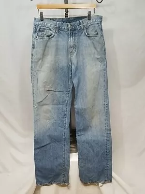 Lucky Brand Medium Wash Cotton Denim Men's Size 33 Long Straight Leg Jeans Work • $14.95