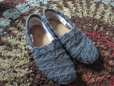$21.31 • Buy Toms Fleece-lined Gray Flannel Wool Womens Shoes Size 6.5 ~~Ships FREE 