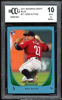 2011 Bowman Draft Blue #11 Jose Altuve Rookie Card BGS BCCG 10 Mint+ • $250