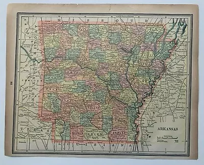 1893 Arkansas & Nebraska Maps Gaskell's Family & Business Atlas Antique Vintage • $14.99