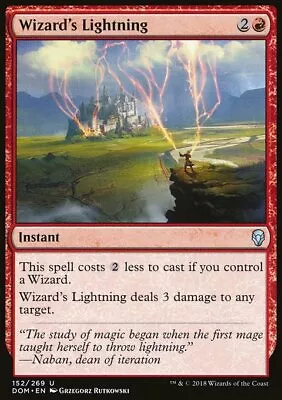 Magic The Gathering MTG Wizard's Lightning (152) Dominaria   LP • $0.99